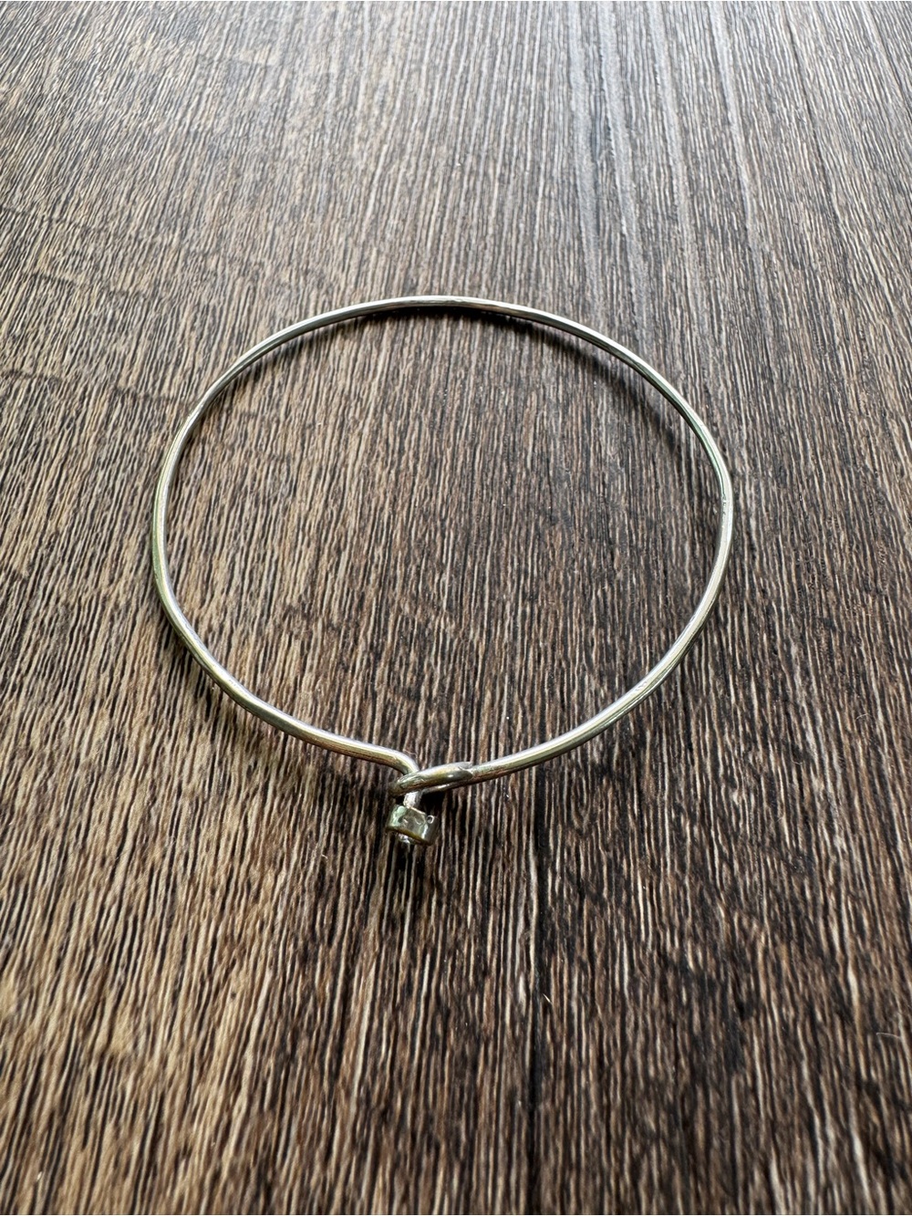 Sterling Silver Bracelet with Crystal Clasp - Silver